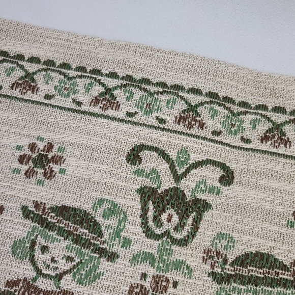 Vtg Folk Art Theme Woven Fabric Pillow Sham Cover - Picture 2 of 11